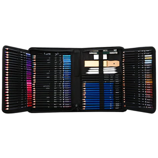 Kit Estojo Desenho 146 Lápis Profissional Colorido Realista