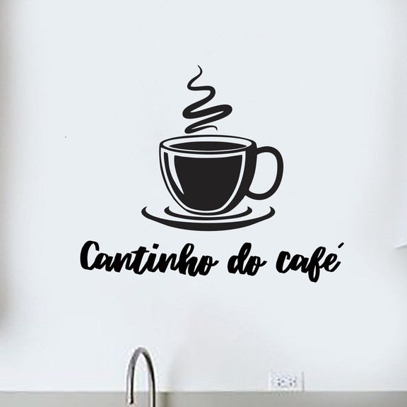 Adesivo de parede autocolante, cantinho do café, decoração moderna ...
