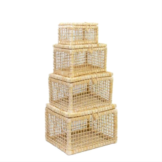 CESTA BAÚ DE PALHA DE MILHO PRESENTE