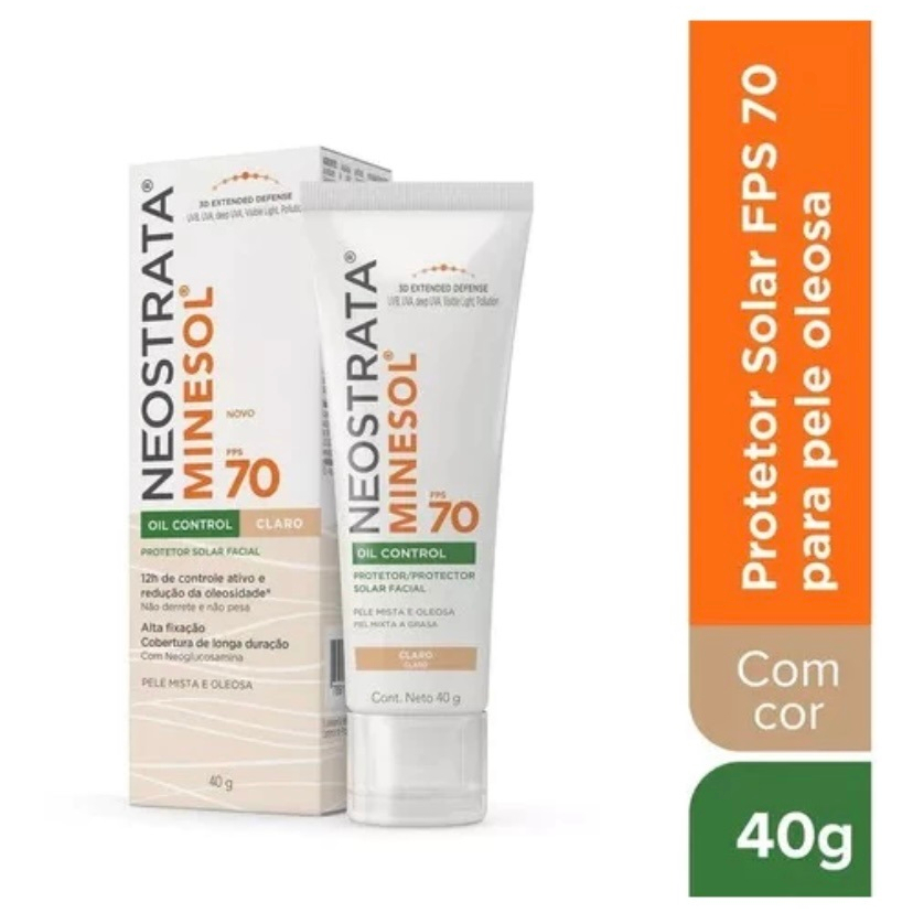 Protetor Solar Fps70 Minesol Oil Control Claro 40g Neostrata
