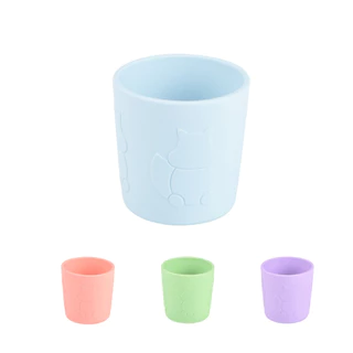 Copo de Treinamento Silicone Alimentar 180ml Bebê Infantil Gatinho Não Machuca Não quebra