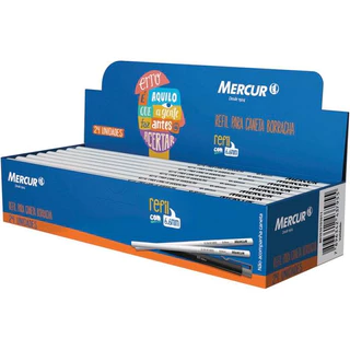 Kit 6 Borrachas Caneta Refil Executive Branca - Mercur