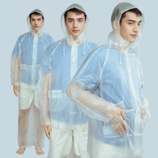 Capa de chuva adulto masculina feminina com capuz de PVC impermeável