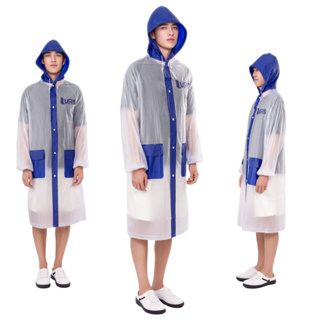 Capa de chuva adulto masculina feminina com capuz de PVC impermeável