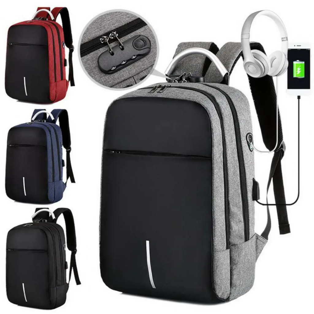 Mochila Anti Furto para Laptop Impermeável, Bolsa para Computador, Mochilas para Caminhada, Mochila Escolar para Homens, Viagem, Negócios