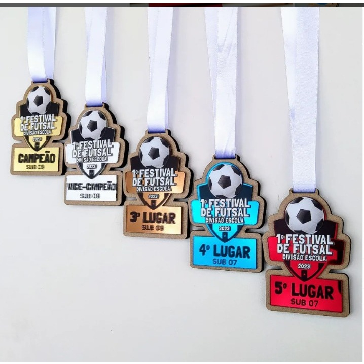 10 medalhas personalizadas em MDF + acrílico - 23717