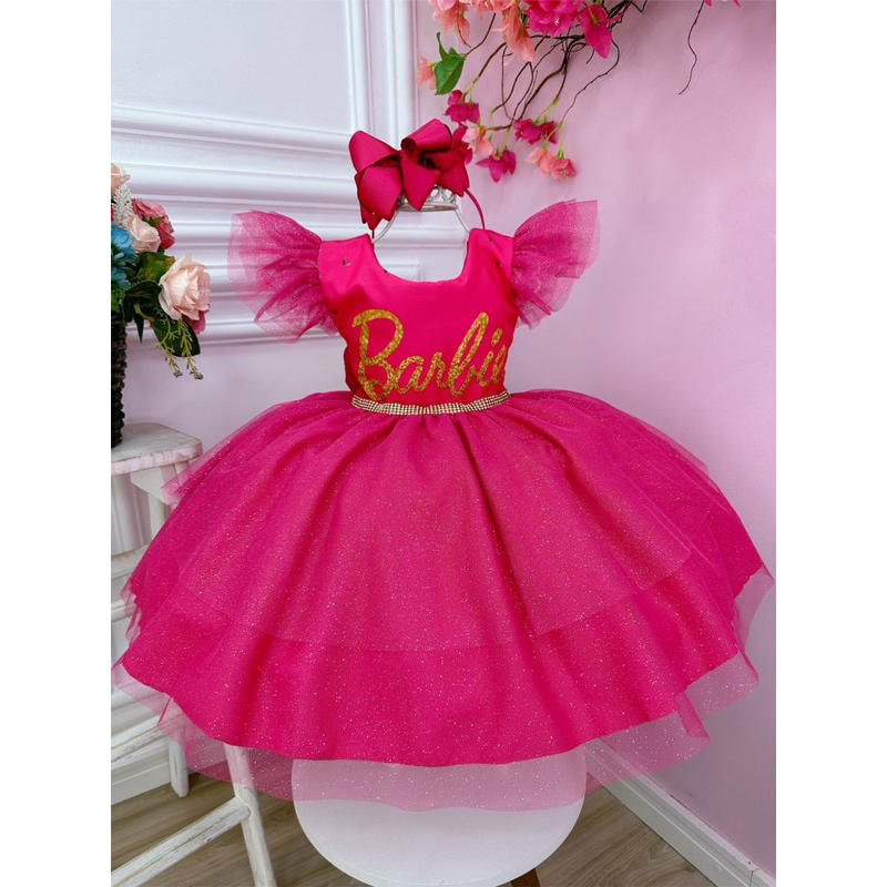 Vestido Barbie trapézio infantil em 2023