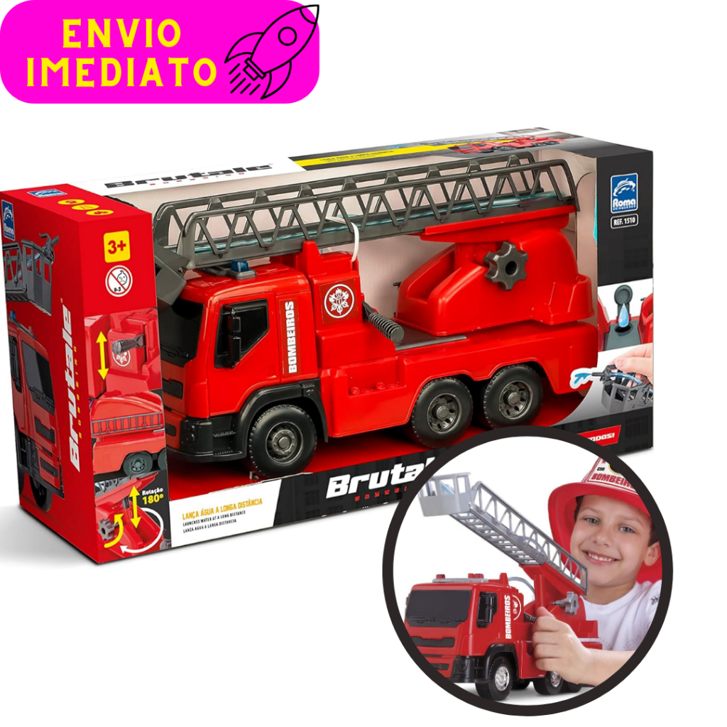Caminhão de Madeira Carreta Lona 9 Eixos Infantil Vermelho - RJ