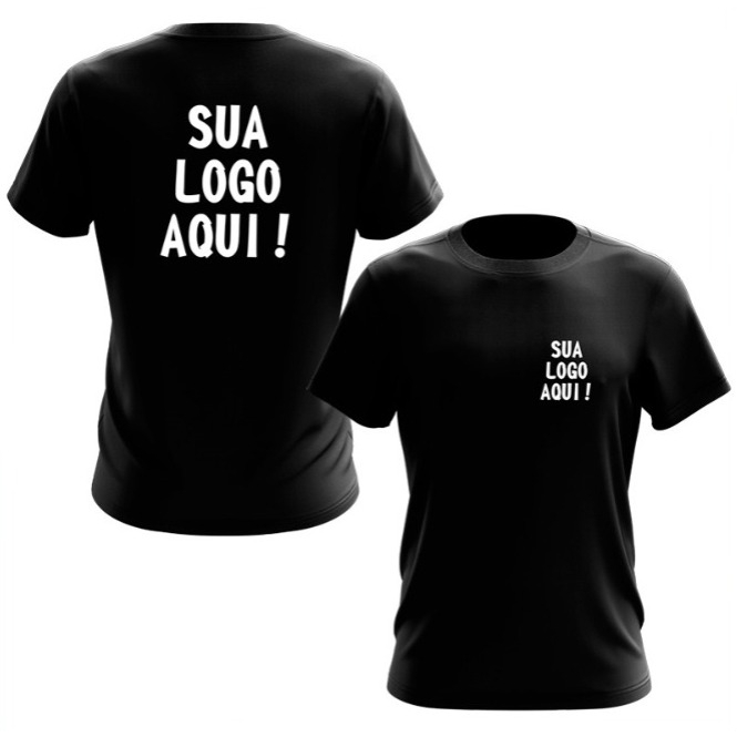 Camisa camiseta personalizada sua logo branca ou preta,masculina, infantil, adulto e plus size.