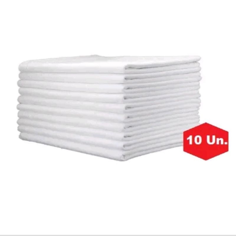 Kit 10 Panos de Prato Liso LH TEXTIL Bainha Sem Estampa Para Pintura ou Artesanato