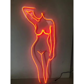 Luminária LED Placa neon silhueta feminina mulher