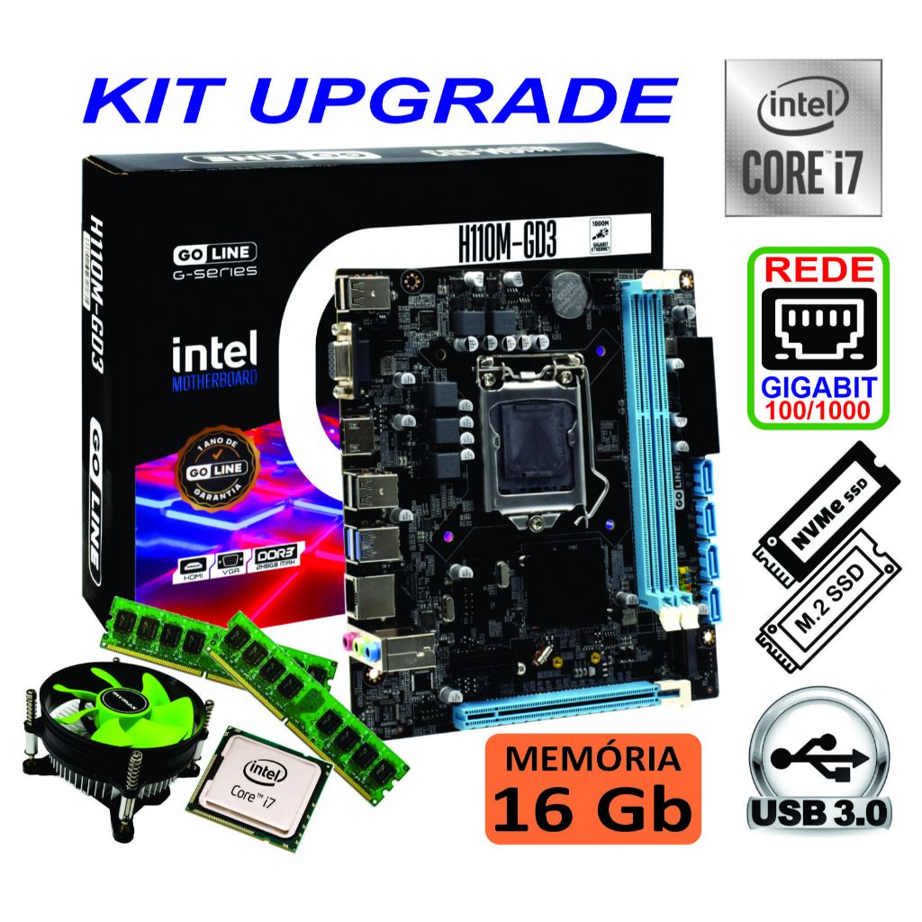i7 7700K H270 lga1151 セット Kit I7 7700 3,6ghz Placa Mãe H110 1151 + 8 Gb ou 16 GB + Cooler