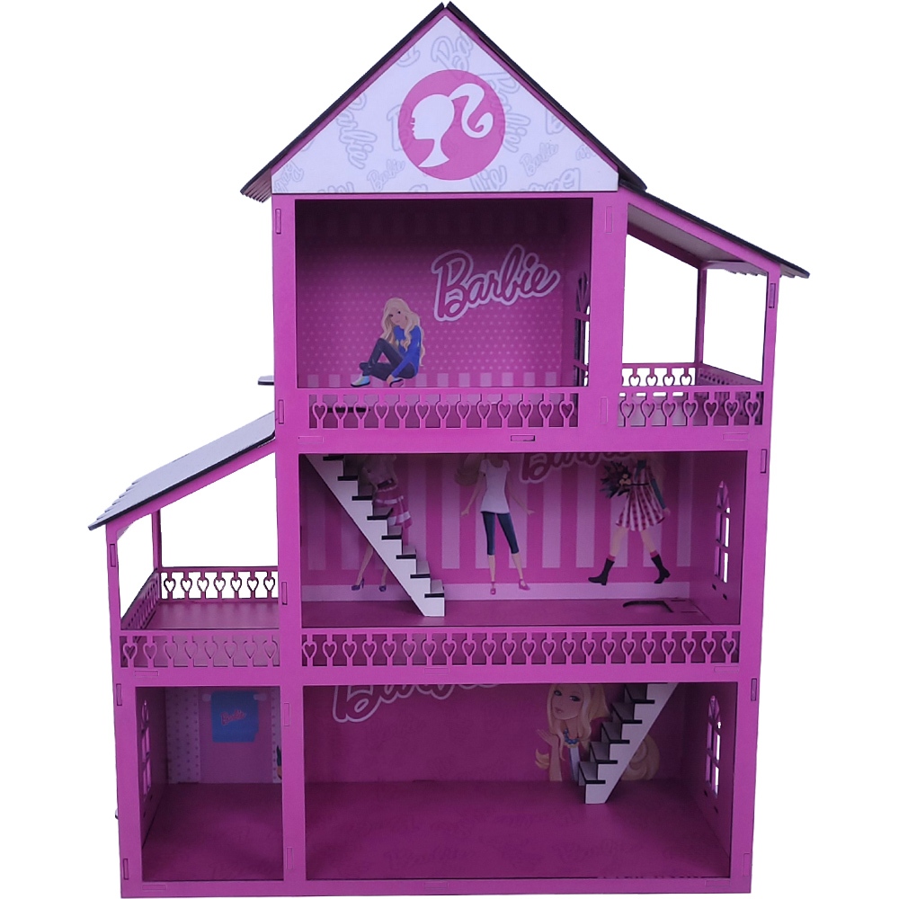 Casa Da Barbie Infantil Rosa 36 Móveis E Brinde