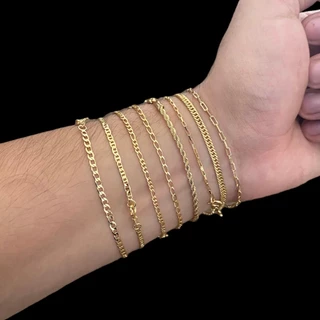 Pulseiras Masculina Banhada a Ouro18k Vários modelos Bracelete Masculino em Promoção
