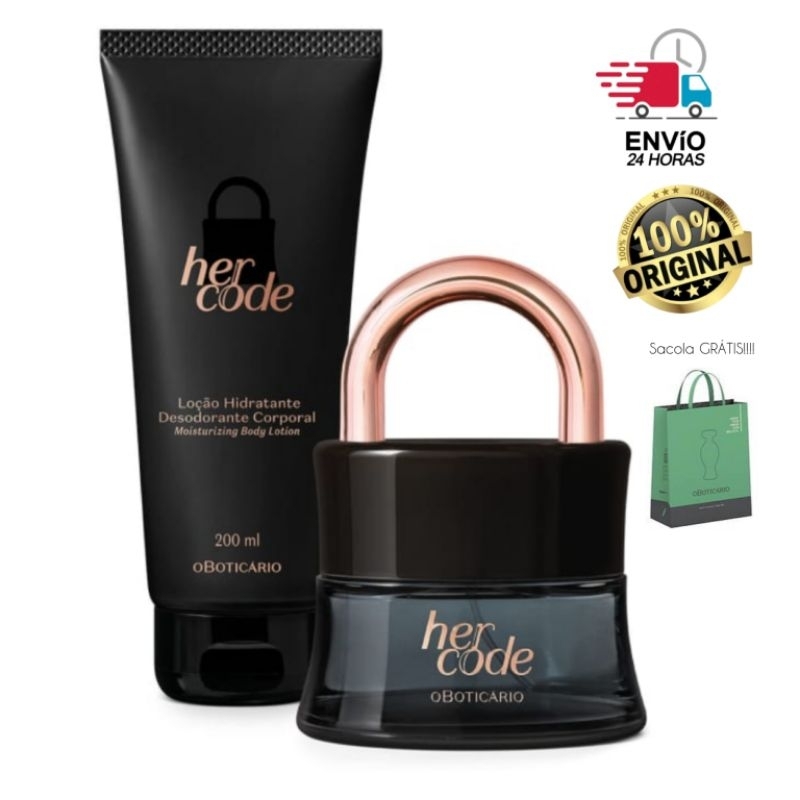 O Boticário Perfume Her Code Eau De Parfum 50ml + Loção Corporal ...