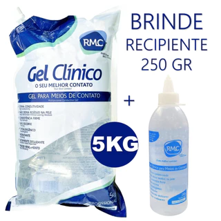 Gel Clínico Condutor Para Ultrassom Incolor Bag 5kg + Recipiente 250g - RMC