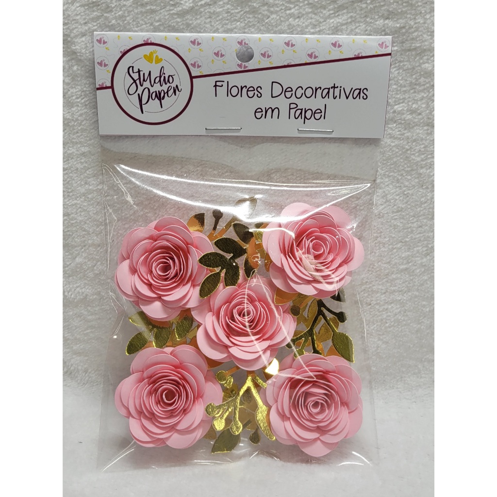 Combo de Flor de Papel para Topo de Bolo - 5 Kits