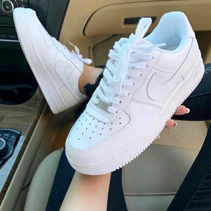 Tênis Air Force 1 Feminino Masculino Confortável Branco Preto Casual Ideal Para O Dia A Dia Ir À Escola Faculdade Preto