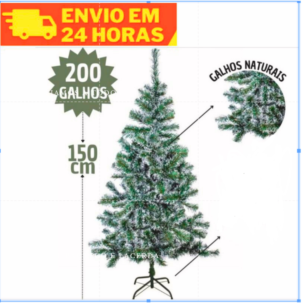 Árvore De Natal Nevada 150cm Altura Com Neve Luxo Natalina Oferta