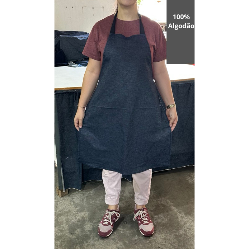 AVENTAL JEANS 100% ALGODÃO TAM. ÚNICO