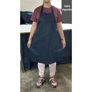 AVENTAL JEANS 100% ALGODÃO TAM. ÚNICO