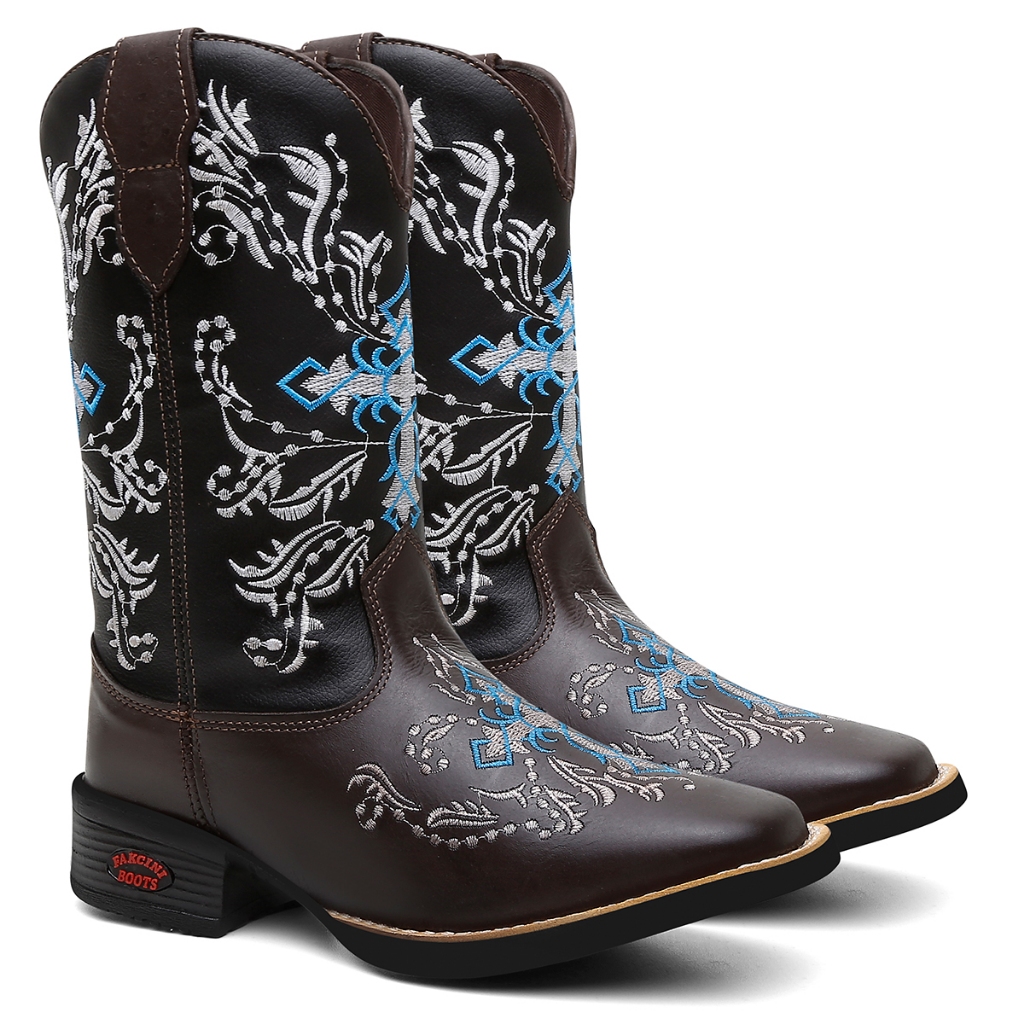 Bota country best sale bico quadrado feminina