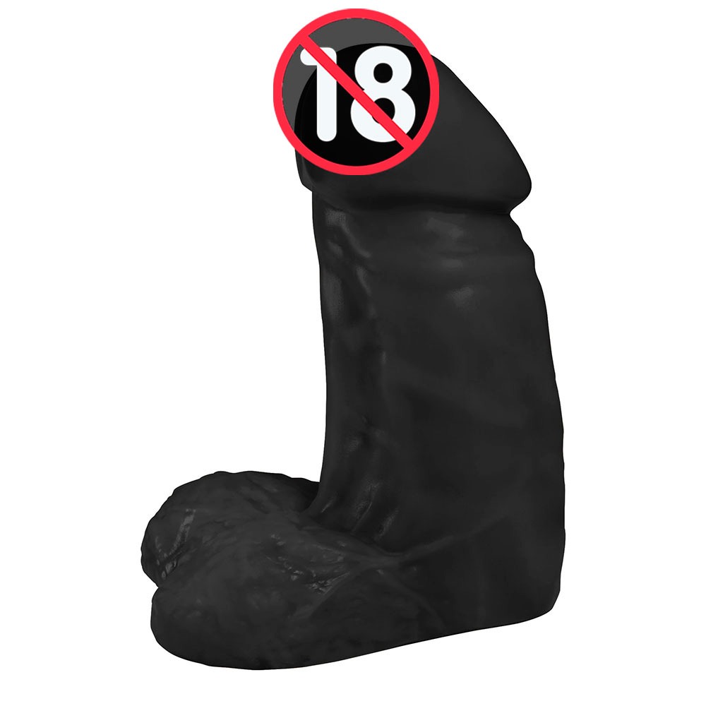 Pênis Realístico Flexível com Escroto Massaranduba 18 x 7,6cm Preto