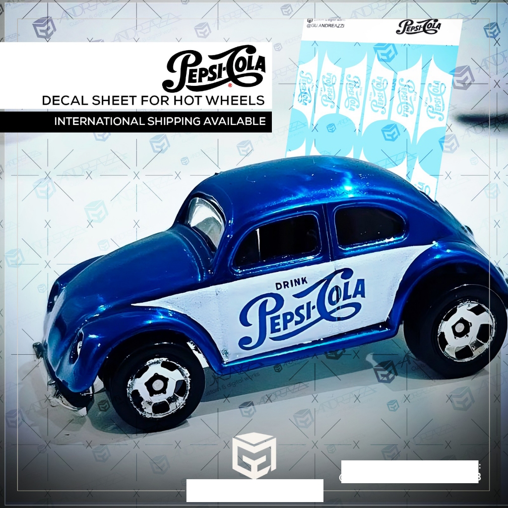 Decal impressão branca - Fusca Pepsi