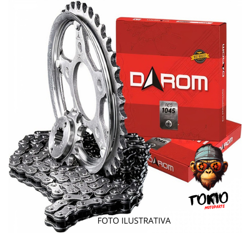KIT RELAÇÃO FAZER 150 2013 A 2023 TRANSMISSAO YAMAHA DAROM