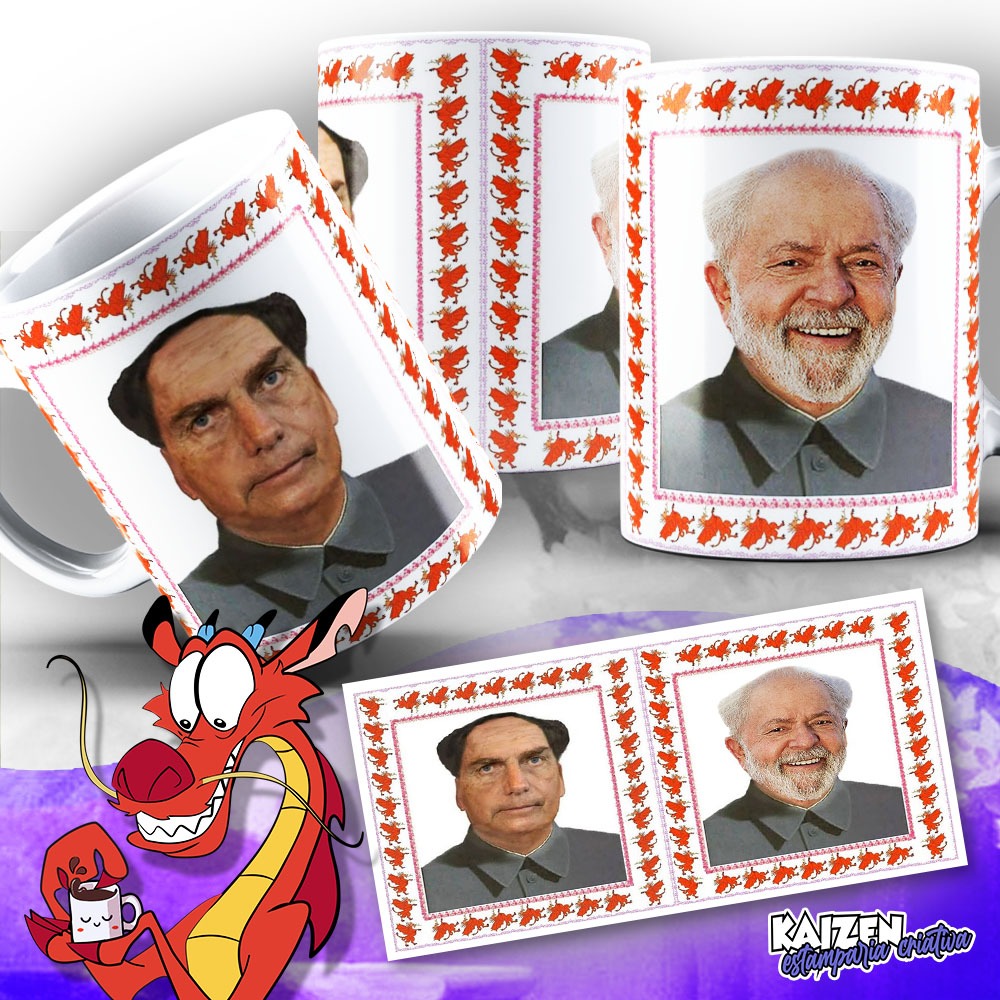 Caneca Meme - Bolsoxina & Lula Tsé - Social Credit Battle - Ref012 - Cerâmica