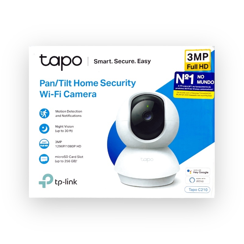 Tapo C200, Câmara de Segurança Doméstica Wi-Fi Panorâmica Pan/Tilt