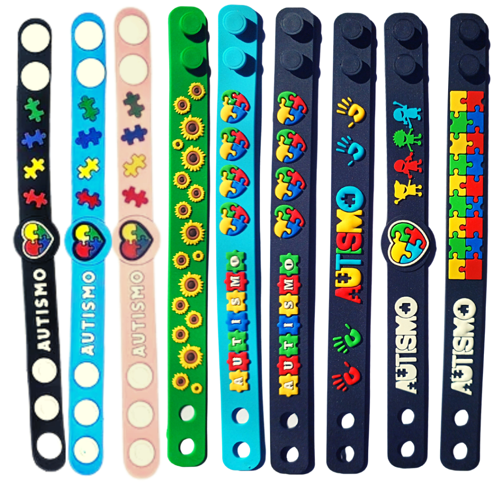 Pulseira Silicone Identificação Autismo Autista Kit Pulseira | Shopee ...