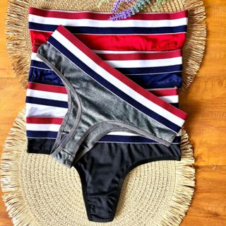 KIT 7 Calcinha Suplex com Forro de Algodão Sensual Tanga Lingerie