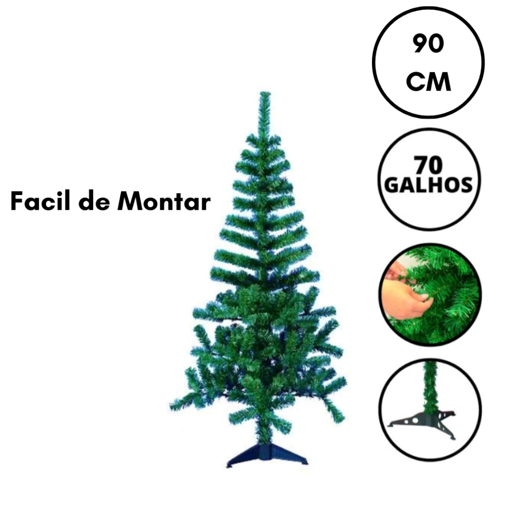 Árvore Pinheiro Natal Pequena 90cm Verde/nevada/br-simples - Christmas  Trees - AliExpress