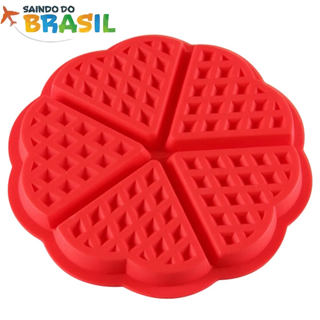 Forma de Silicone Waffle Chocolate Ovo Air Fryer 5 Cavidades