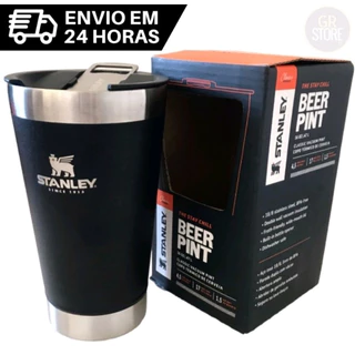 Copo Térmico inox para cerveja Com Tampa e Abridor 473ml