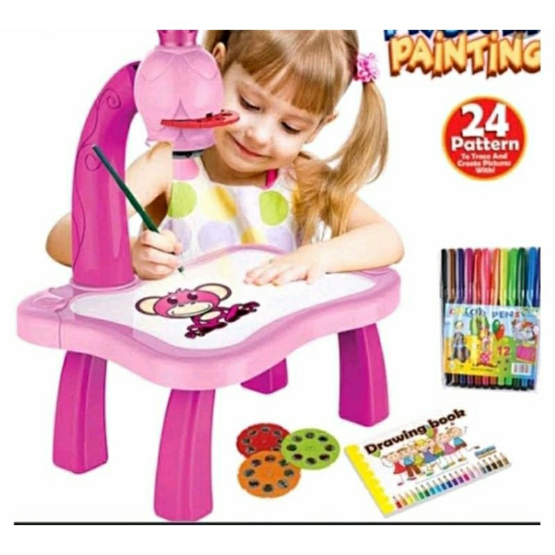 mesa infantil com refletor projetor para desenhar colorida | Shopee Brasil