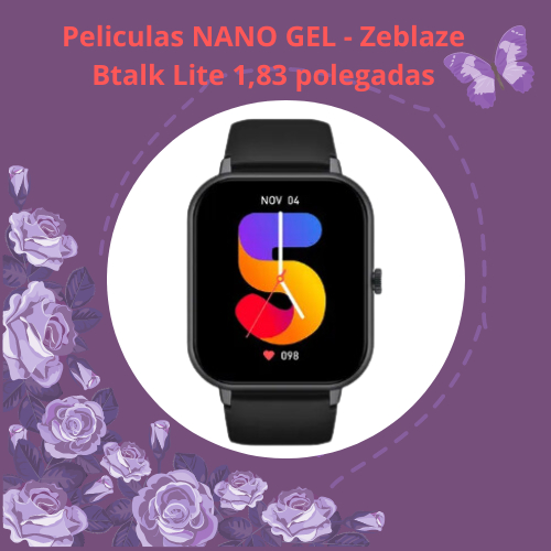 Pelicula De Gel Transparente Para Relogio Zeblaze Btalk Lite 1,83 polegadas