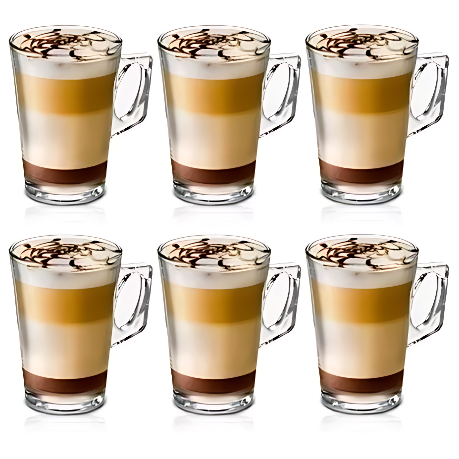 Jogo 6 Canecas Xícara Nespresso Dolce Gusto Vidro Café