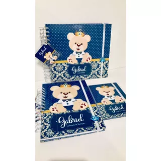 CADERNETA DE VACINA + PORTA DOCUMENTOS + LIVRO DO BEBE - URSINHO REALEZA - PERSONALIZADA