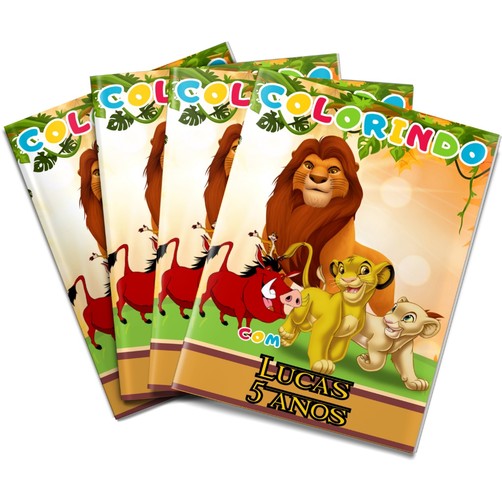 Livro de colorir Rei Leão lembrancinha - 5 unidades