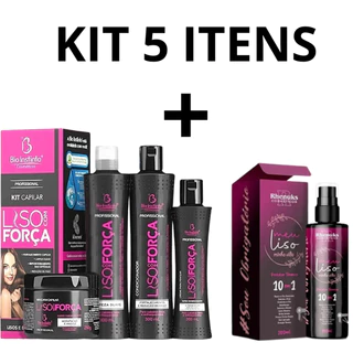 Kit Capilar Liso com Força Tratamento Capilar e Protetor Térmico Meu Liso