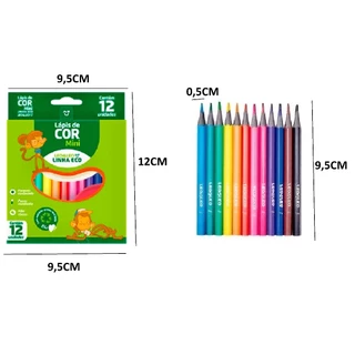 Lápis de Cor Mini 12 Unidades LeoLeo Ponta Resistente Para Crianças Infantil Papelaria Colorir em Oferta na Shopee