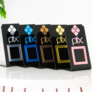Placa display para prateleira acrílico para balcão Q.R Code diversas cores