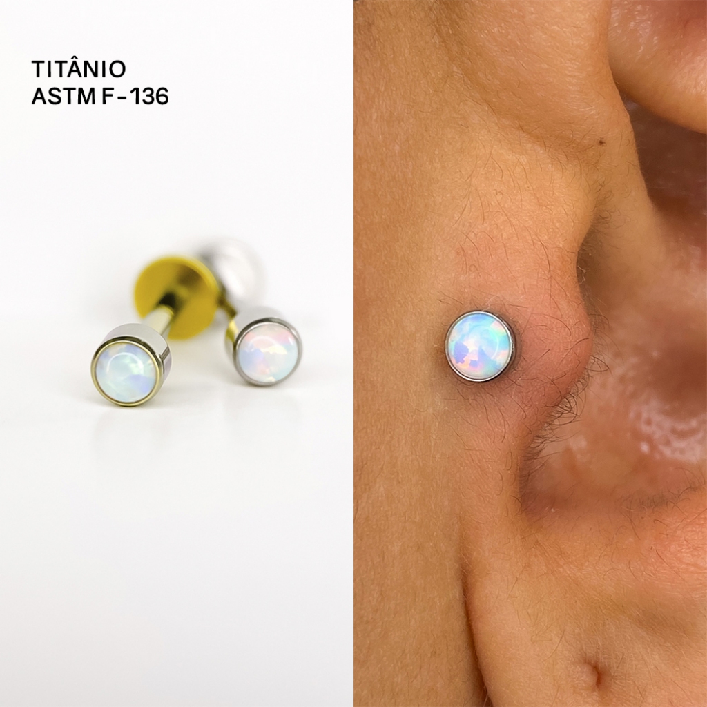 Piercing Prata 925 Banhado a Ouro Helix 1 F. Crav Argola Torção