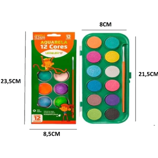 Aquarela 12 Cores LeoLeo Pinturas Papel Cartolina Papel Cartão Papelaria Escolar Crianças Artigo de Artes em Oferta na Shopee