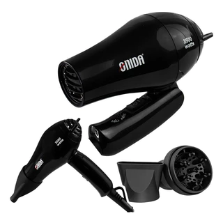 Mini Secador De Cabelo Portátil Dobrável 3500W Bivolt 110V e 220V Onida Com Bico e Difusor de Cachos