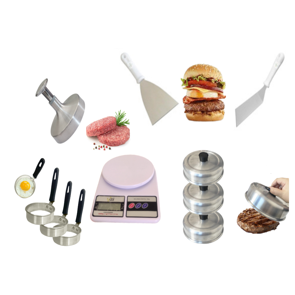 Kit Lanche C/ Espátula +abafador +modelador Hambúrguer | Parcelamento