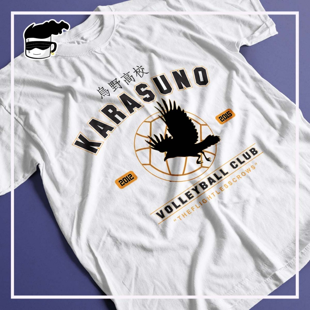 Anime haikyuu hinata shoyo impressão t-shirts karasuno voleibol clube t  masculino 100% algodão oversized