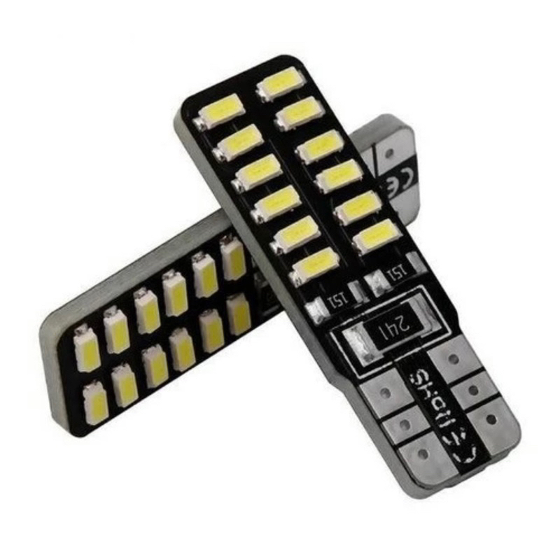 2 Lampadas Led Pingo Led T10 Canbus C/ Canceller 24 Leds Smd